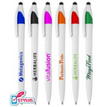 Union Printed White "Slick" Stylus Click Pen